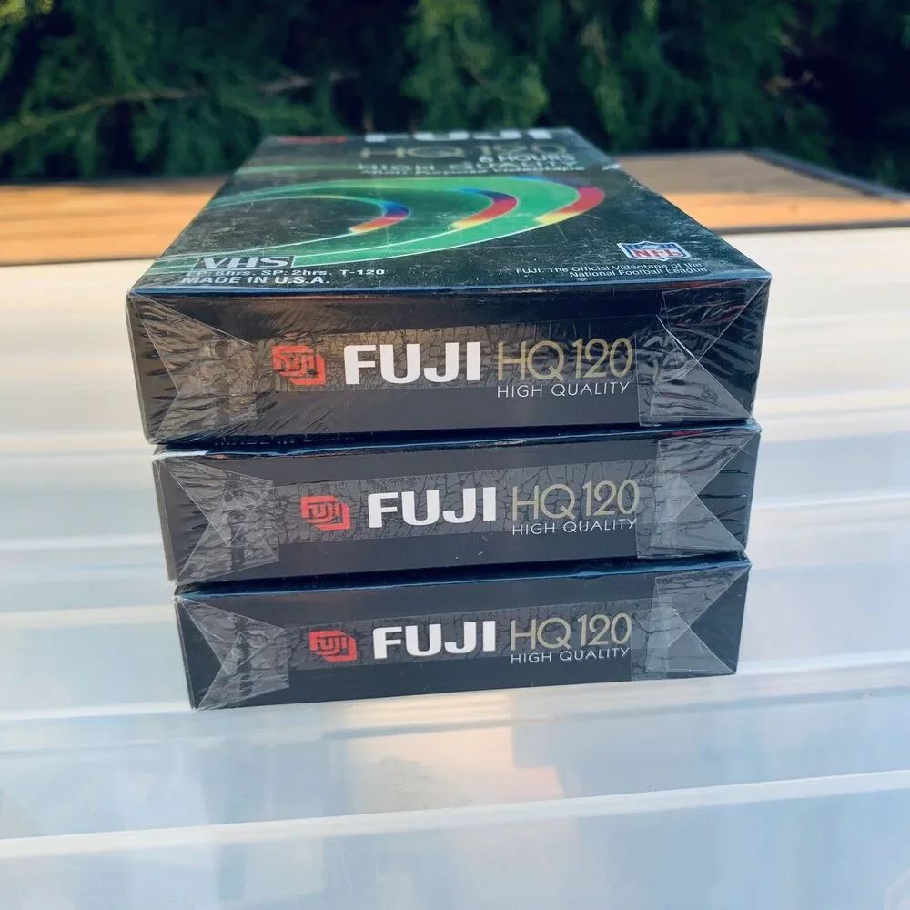 FUJI®️Film VHS Blank Video Tape 6 hours HQ 120 High Quality New Sealed 3-PACK